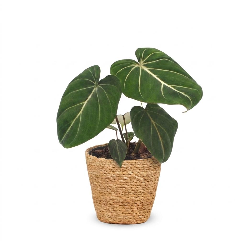 Philodendron gloriosum avec panier – Ø12 cm, 25 cm de haut