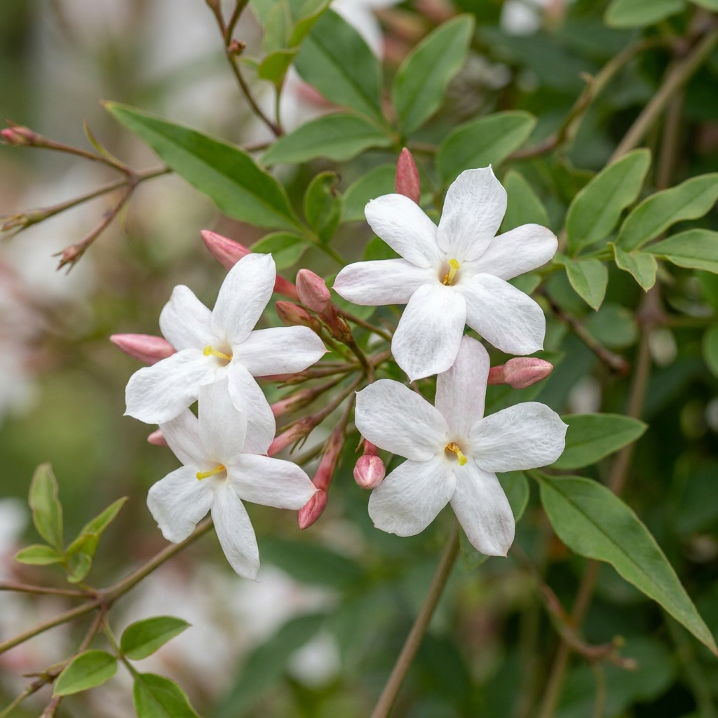 Jasminum officinale (echte jasmijn) – wit – 6 planten, Ø9 cm, 35 cm hoog