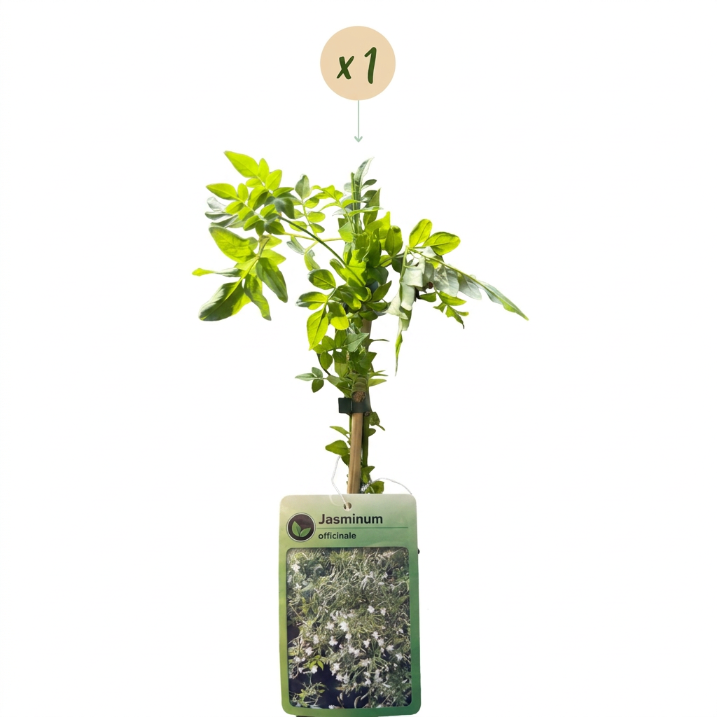 Jasminum officinale (echte jasmijn) – wit – Ø9 cm, 35 cm hoog