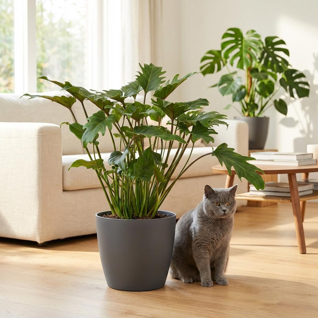 Philodendron Xanadu i Potter-pyntepotte grå – Ø19 cm, 60 cm høj – billede 3