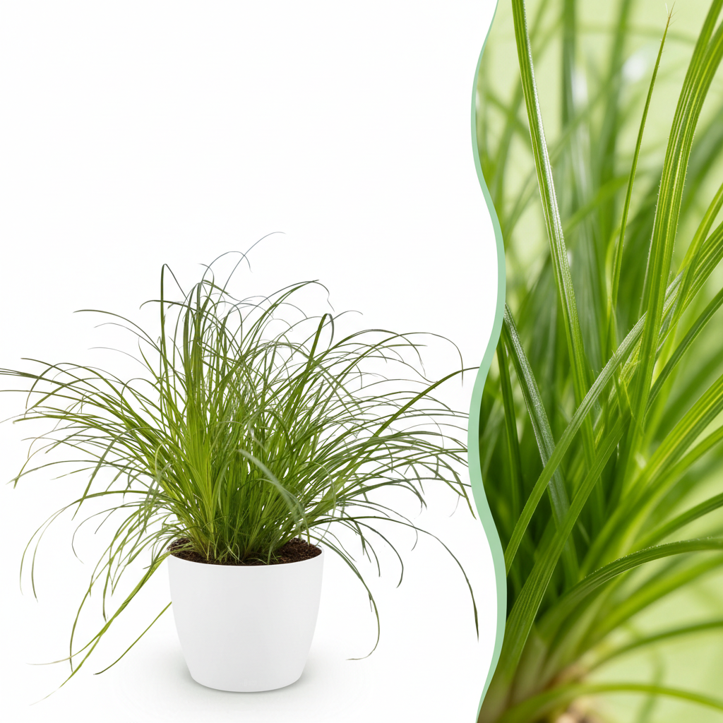Cyperus alternifolius Zumula (cypérus) en pot de décoration blanc – Ø12 cm, 20 cm de haut