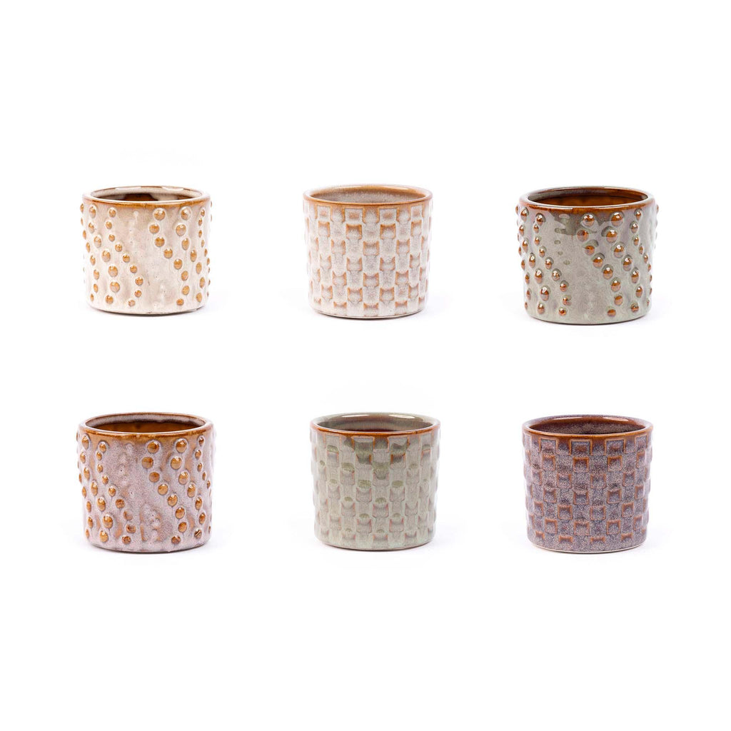 Mini-kerstboompjes in pot set madrid – Ø7 cm – led lights