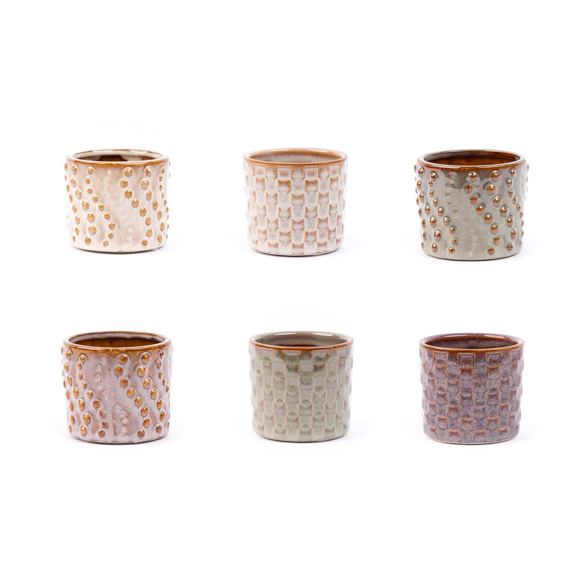 Mini-kerstboompjes in pot set madrid – Ø7 cm – led lights