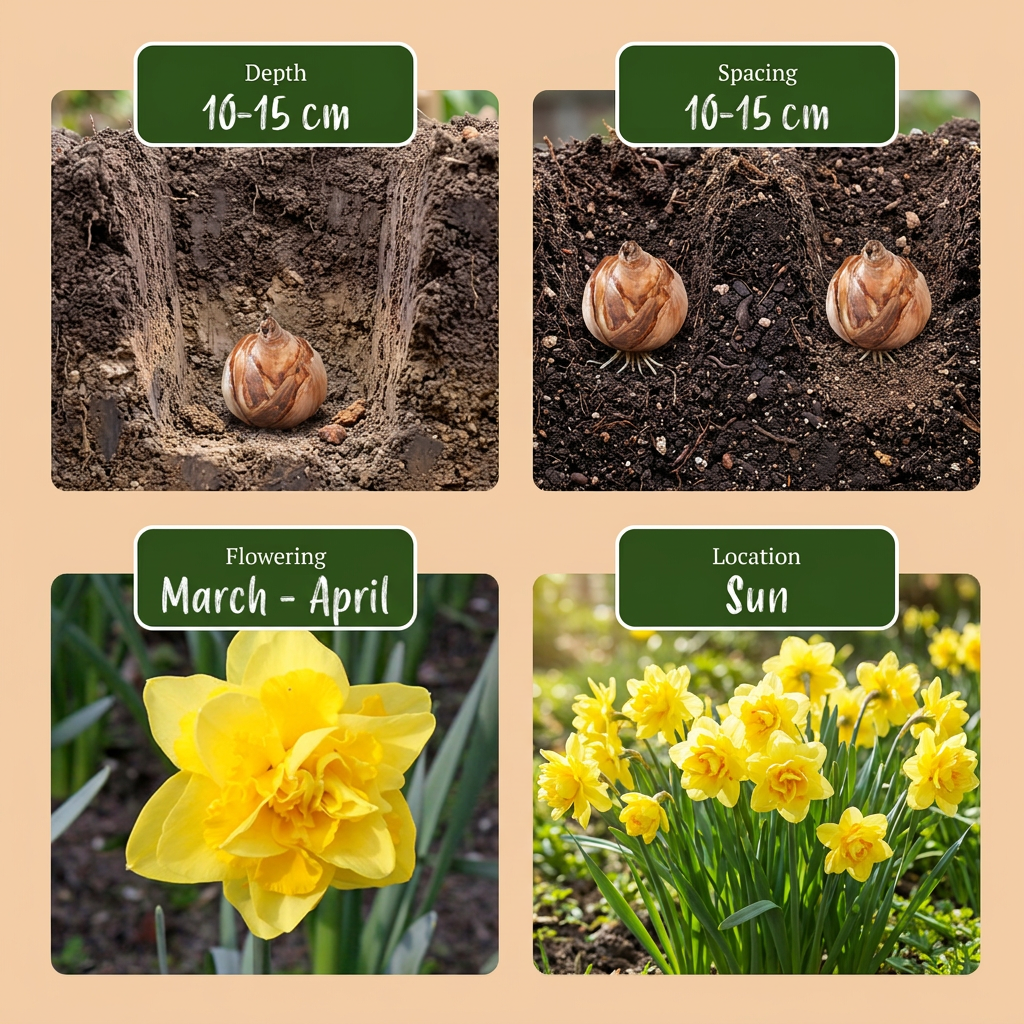 Narcis 'Golden Ducat' – 10 blomsterløg (løgstørrelse 12/14)