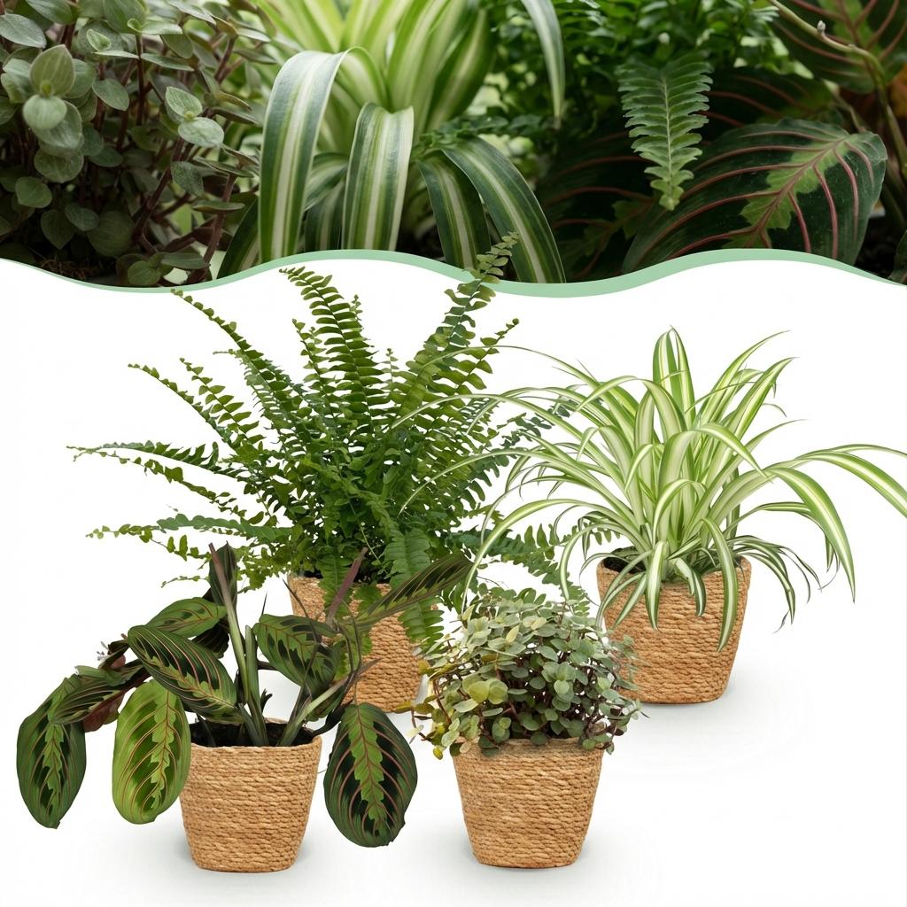 4× Callisia avec panier – Ø12 cm, 25 cm de haut
