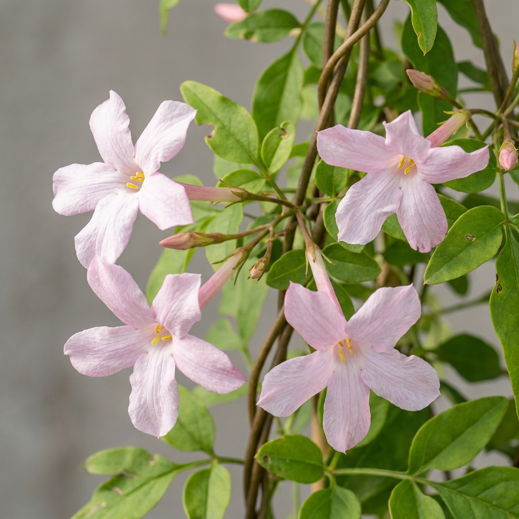 Jasminum stephanense (roze jasmijn) – 2 planten, Ø9 cm, 35 cm hoog – billede 3