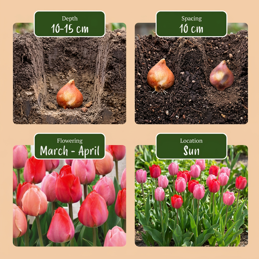 Tulpe 'Pink-Red' – 80 Blumenzwiebeln (Zwiebelgröße 10/12)