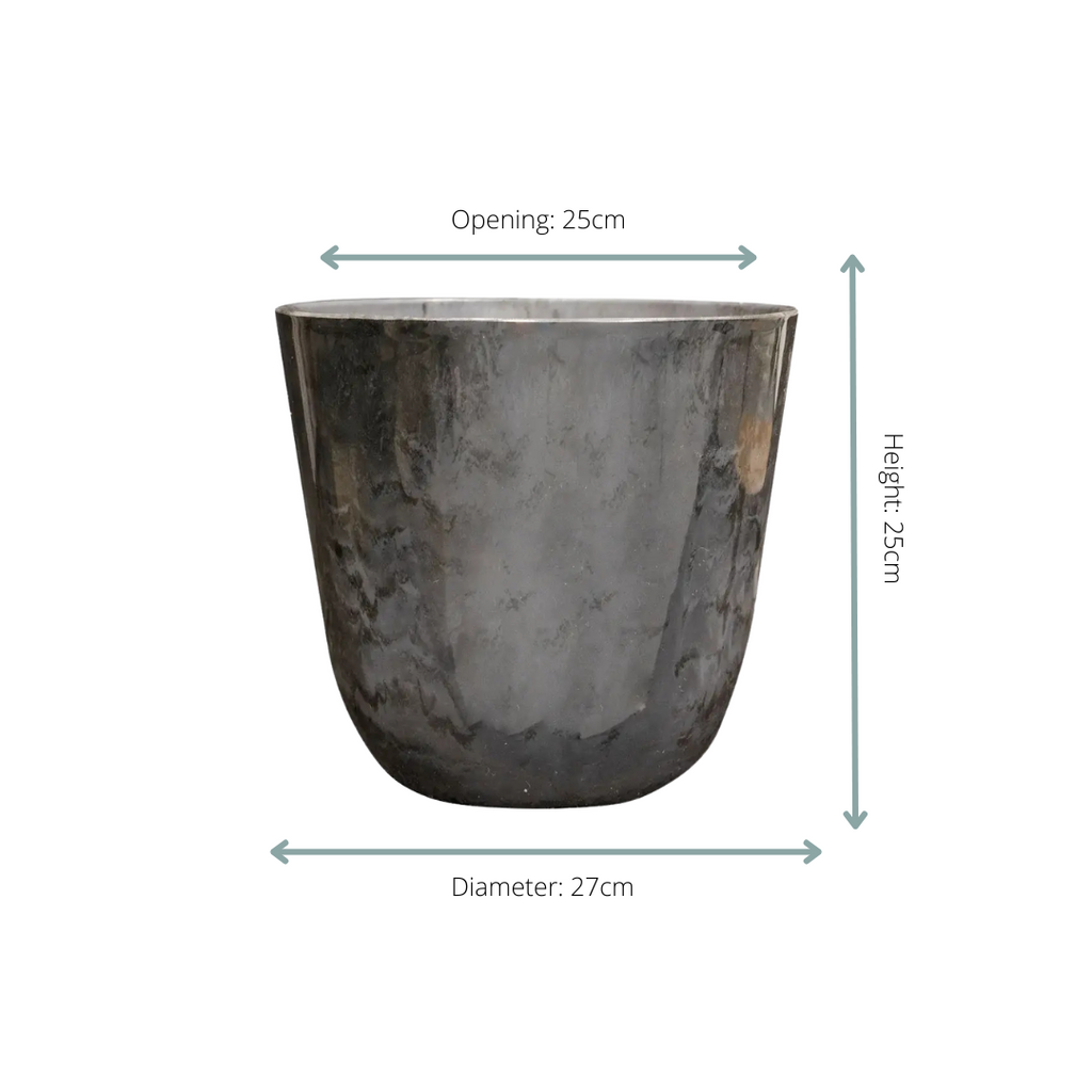 Topf Palermo Marmor grau - D27 x H25
