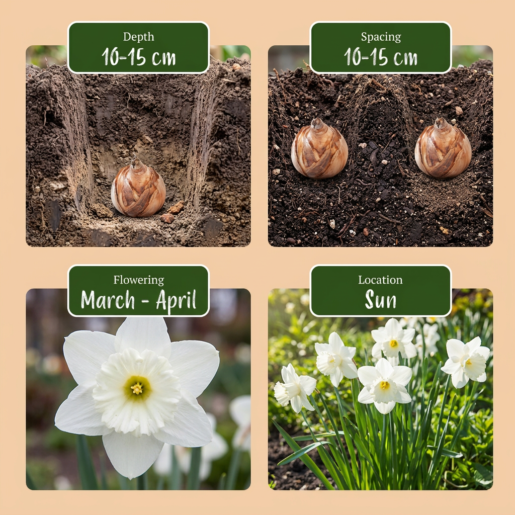 Narcis 'Mount Hood' – 60 blomsterløg (løgstørrelse 10/12)