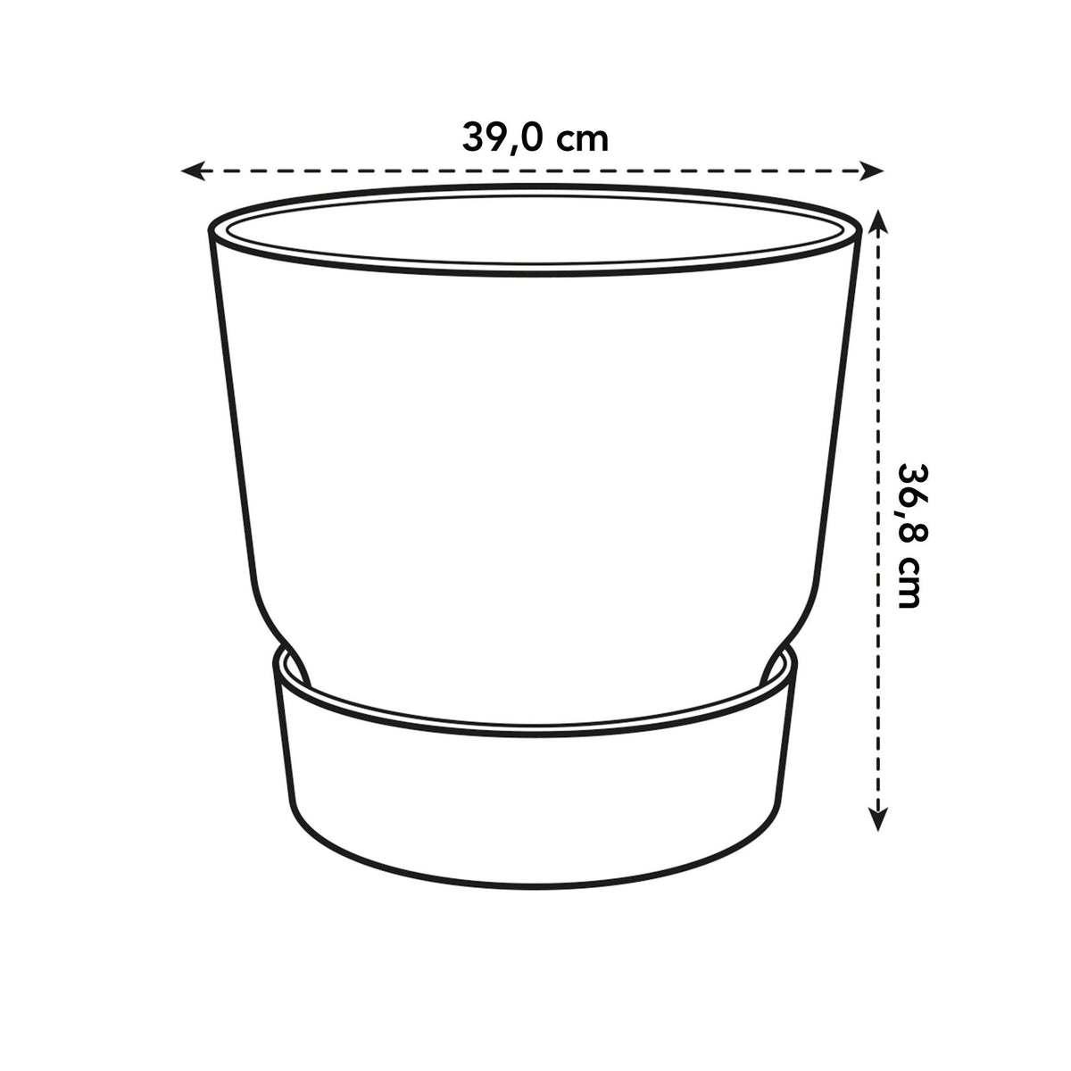 Pot elho Greenville Round wit - D39 x H37