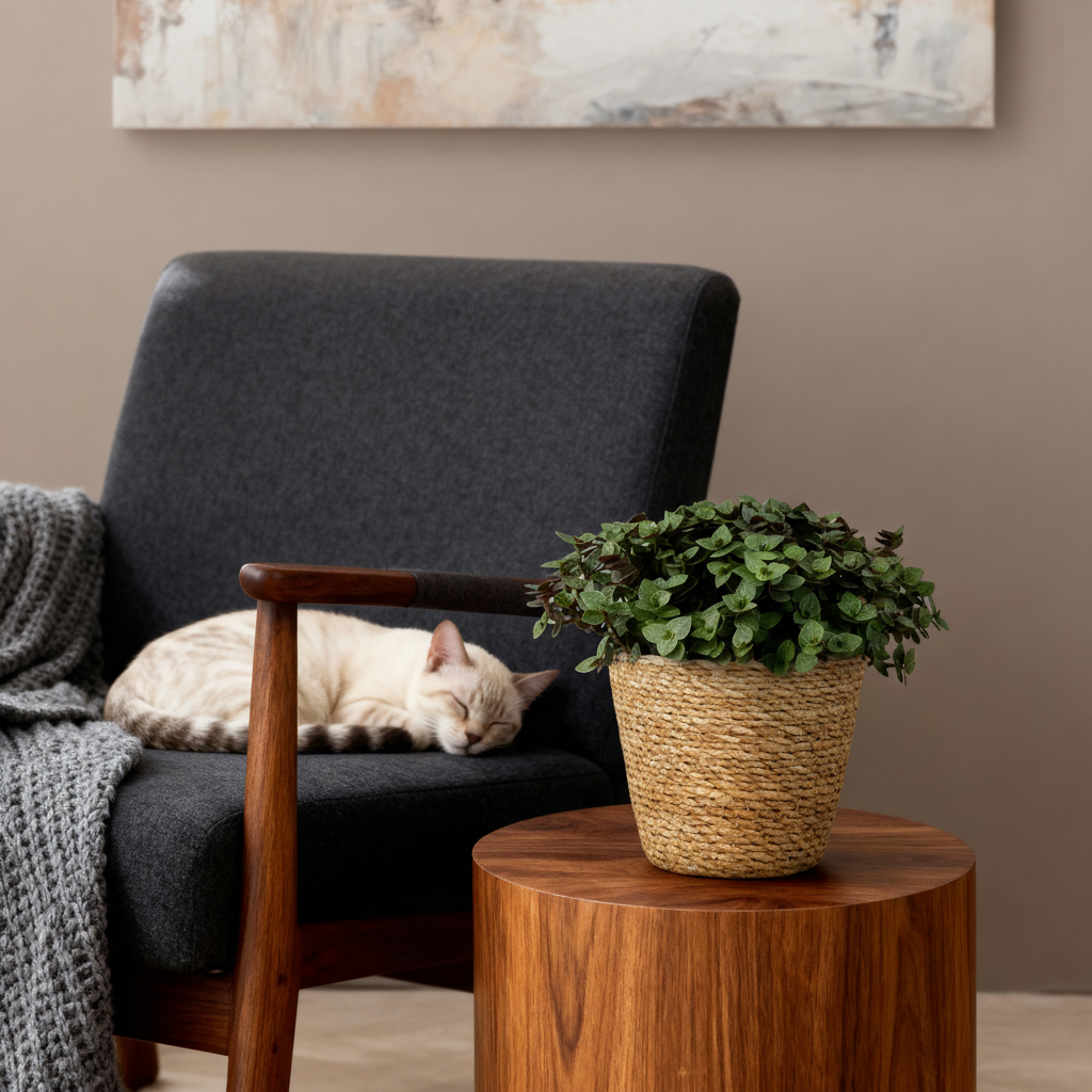 2× Callisia repens met mand – Ø12 cm, 17–20 cm hoog