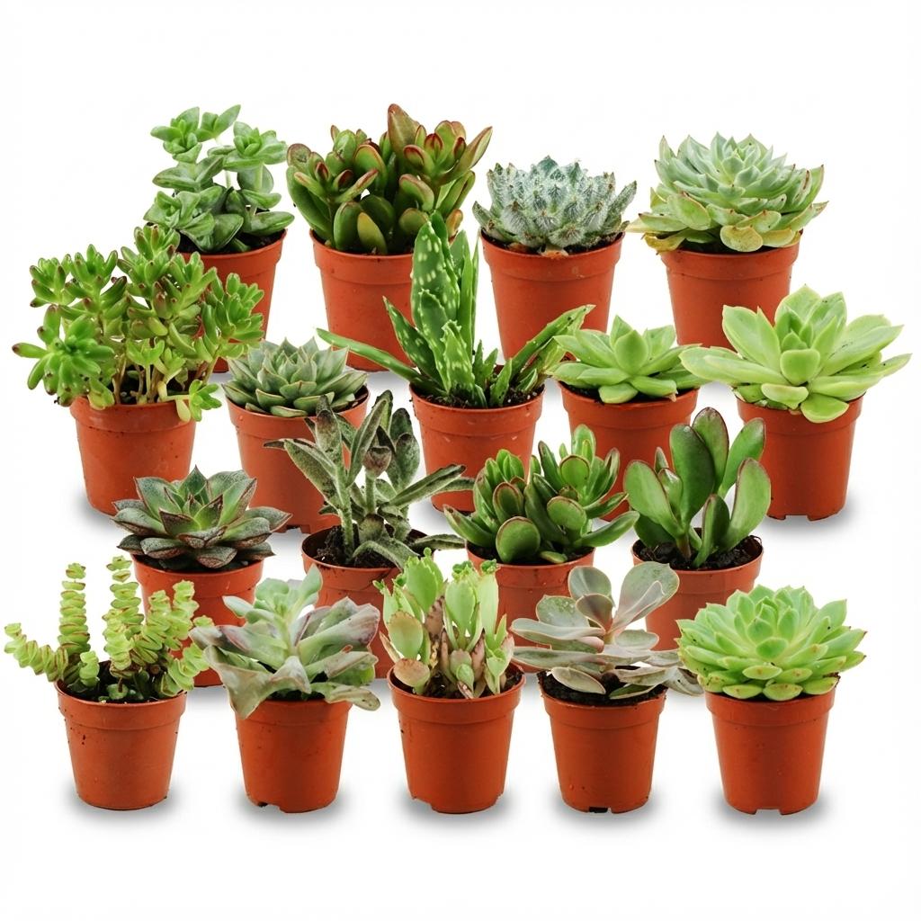 18× Fettpflanzen – Ø6 cm, 5–10 cm hoch