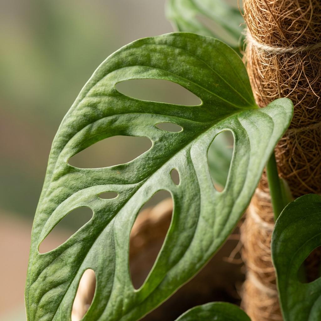 Masque de singe (Monstera) avec panier – Ø19 cm, 90 cm de haut