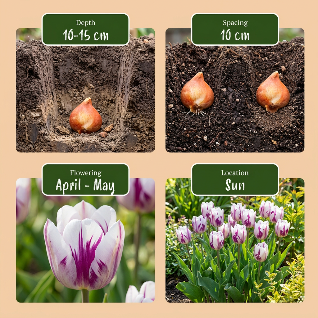 Tulpe 'Flaming Flag' – 60 Blumenzwiebeln (Zwiebelgröße 11/12)