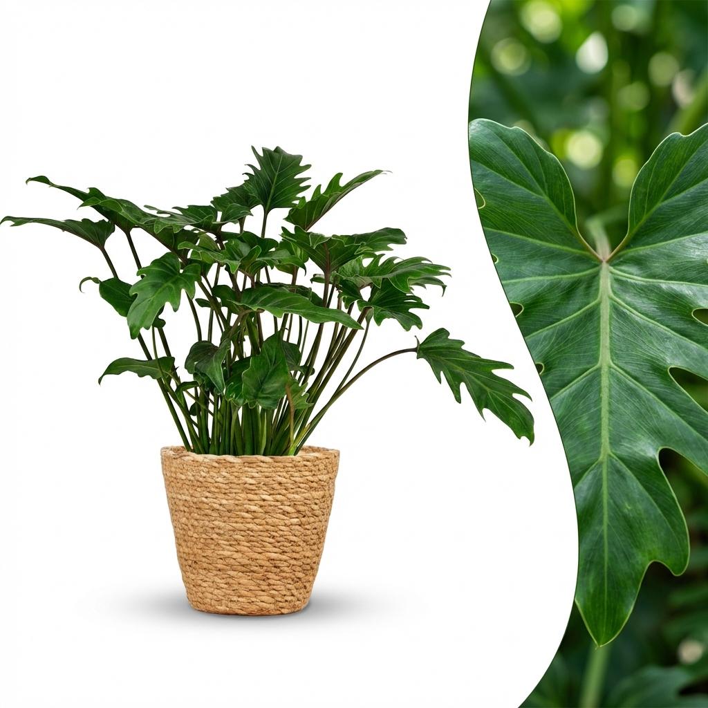 Philodendron Xanadu med kurv – Ø19 cm, 60 cm høj