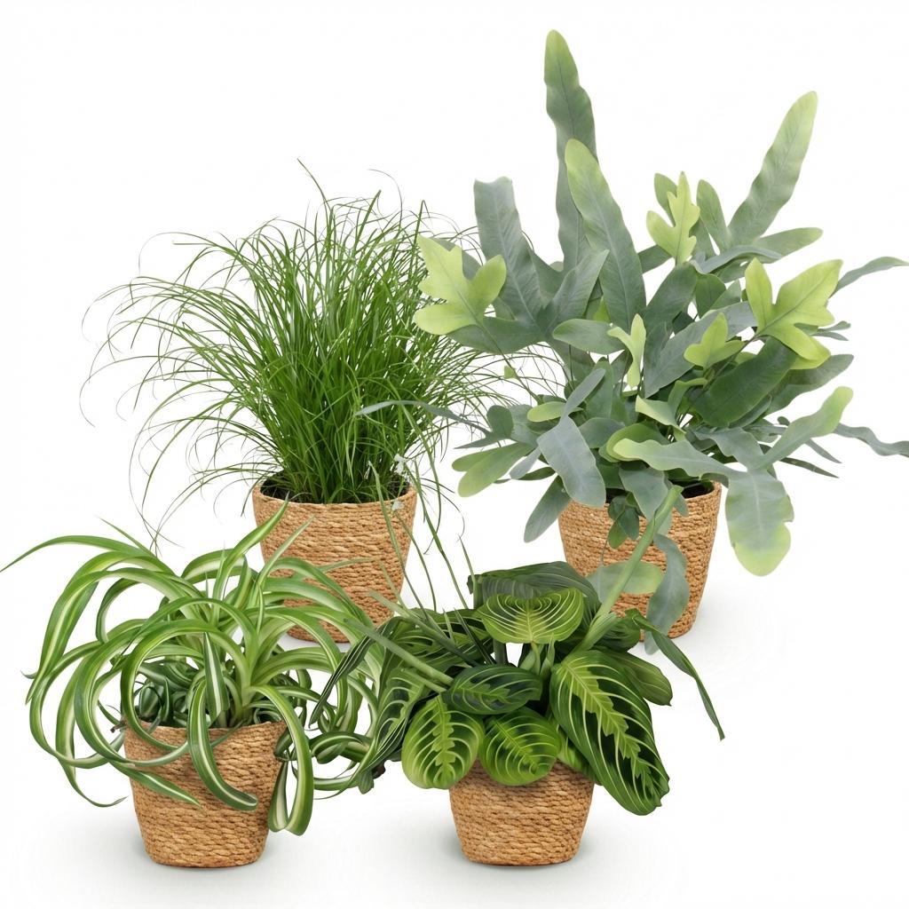 4× Maranta (plante prieuse) avec panier – Ø12 cm, 25 cm de haut