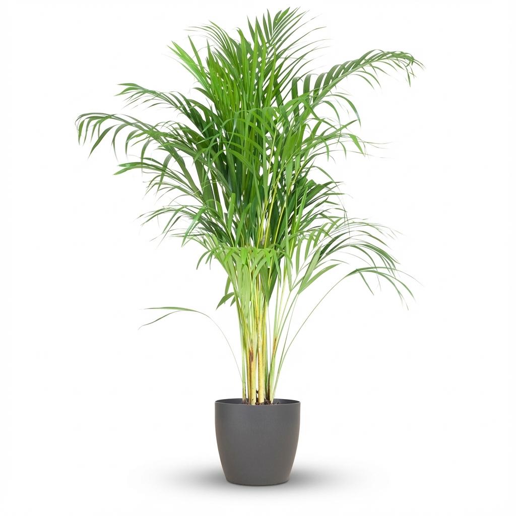 Dypsis (guldfeniks) i grå pyntekrukke – Ø21 cm, 100 cm høj