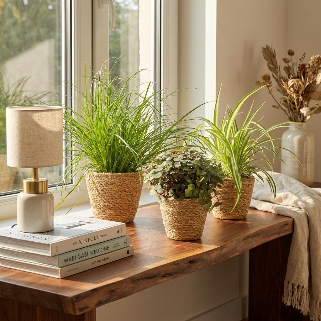 3× Callisia med kurv – Ø12 cm, 20 cm høj