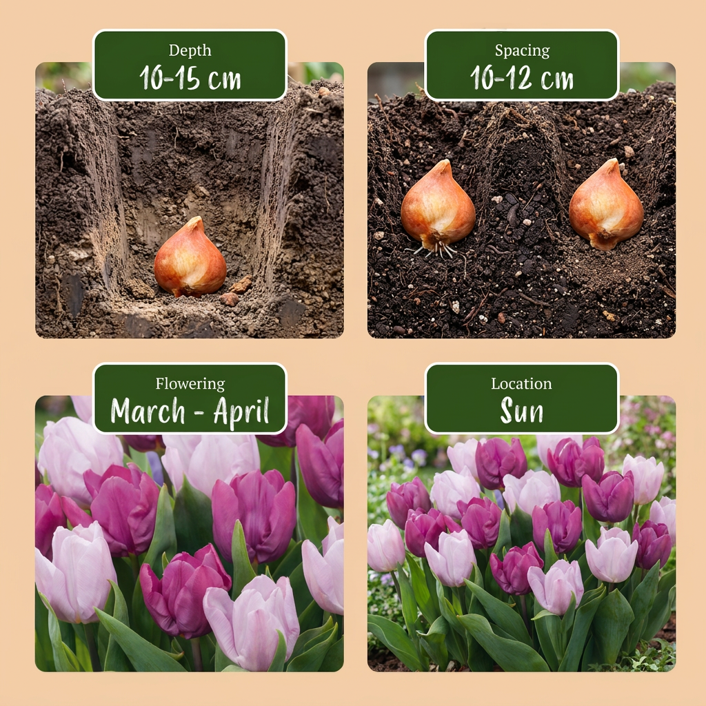 Tulpenmix 'Candy Purple Prince' – 15 Blumenzwiebeln (Zwiebelgröße 11/12)