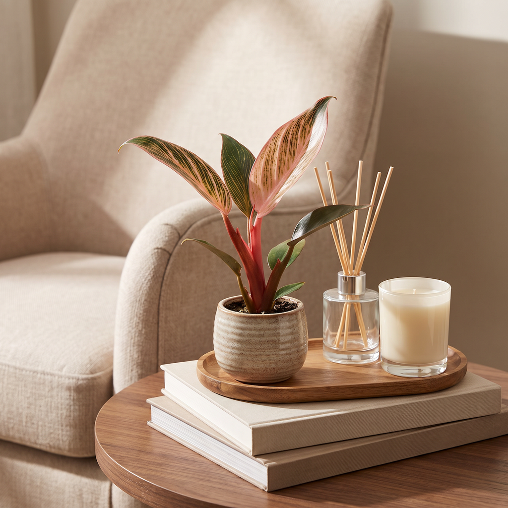 Philodendron Pink Bikini – Ø6 cm, 10 cm de haut
