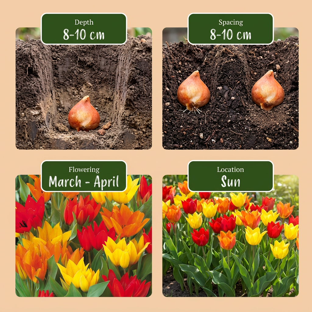 Tulpe (Tulipa praestans) Mix – 50 Blumenzwiebeln (Zwiebelgröße 8/9)