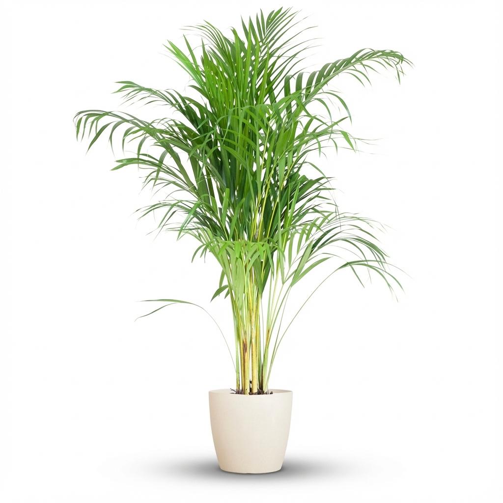 Dypsis (Goldpalme) im weißen Potter-Dekotopf – Ø 21 cm, 100 cm hoch