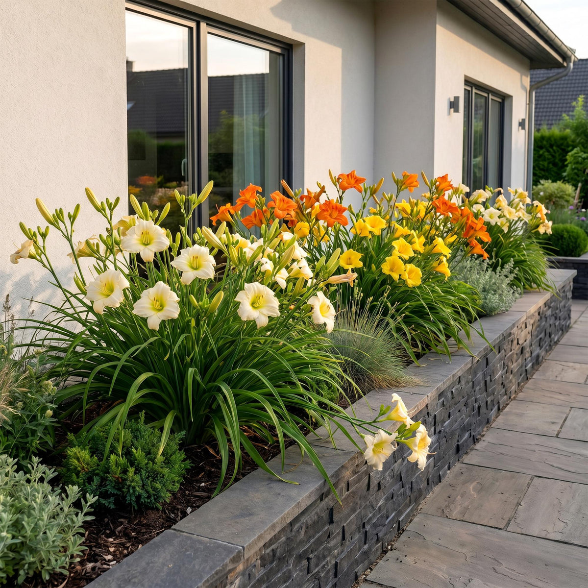 Hemerocallis 'Tricolour' (hémérocallis) – crème-jaune-rouge – 24 plants, Ø11 cm, 15–25 cm de haut – photo 6