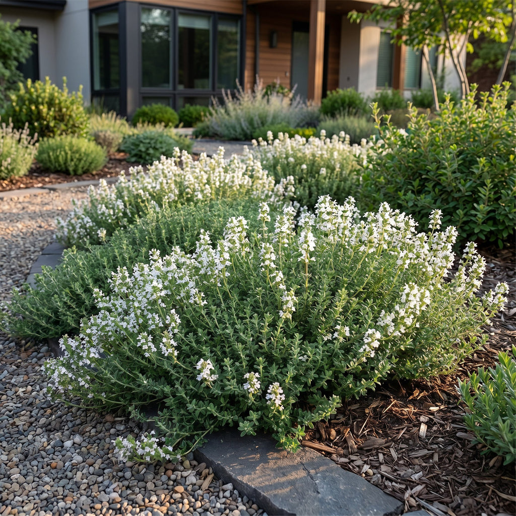 Thymus praecox 'Albiflorus' (thym rampant blanc) – 6 plants, Ø11 cm, 15–25 cm de haut – photo 6