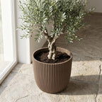 Capi Pot Nature Groove i varm taupe  - D25 cm