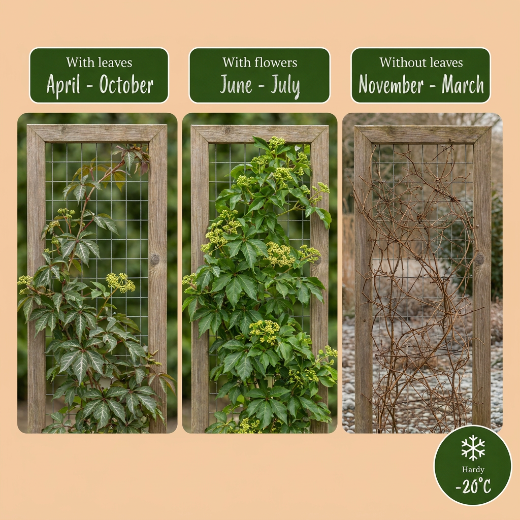 Parthenocissus henryana (vigne vierge chinoise) – 4 plants, Ø9 cm, 35 cm de haut – photo 5