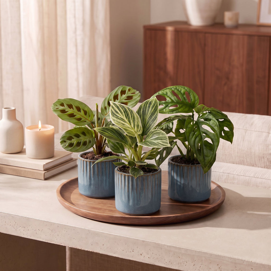 3× overraskelsesæske med stueplanter inkl. Linnea Misty Blue – Ø6 cm, 5–15 cm høj – billede 3