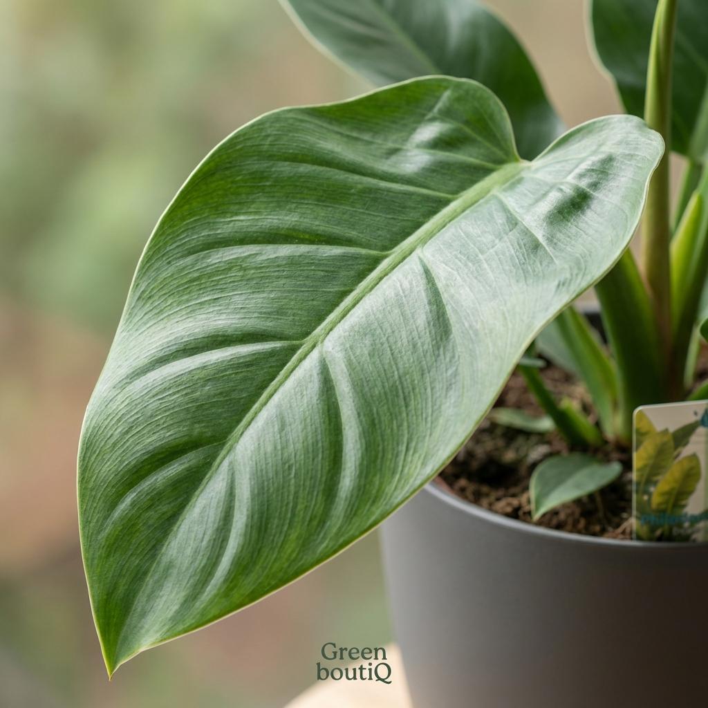 Philodendron Imperial Green dans pot de présentation gris – Ø19 cm, 65 cm de haut