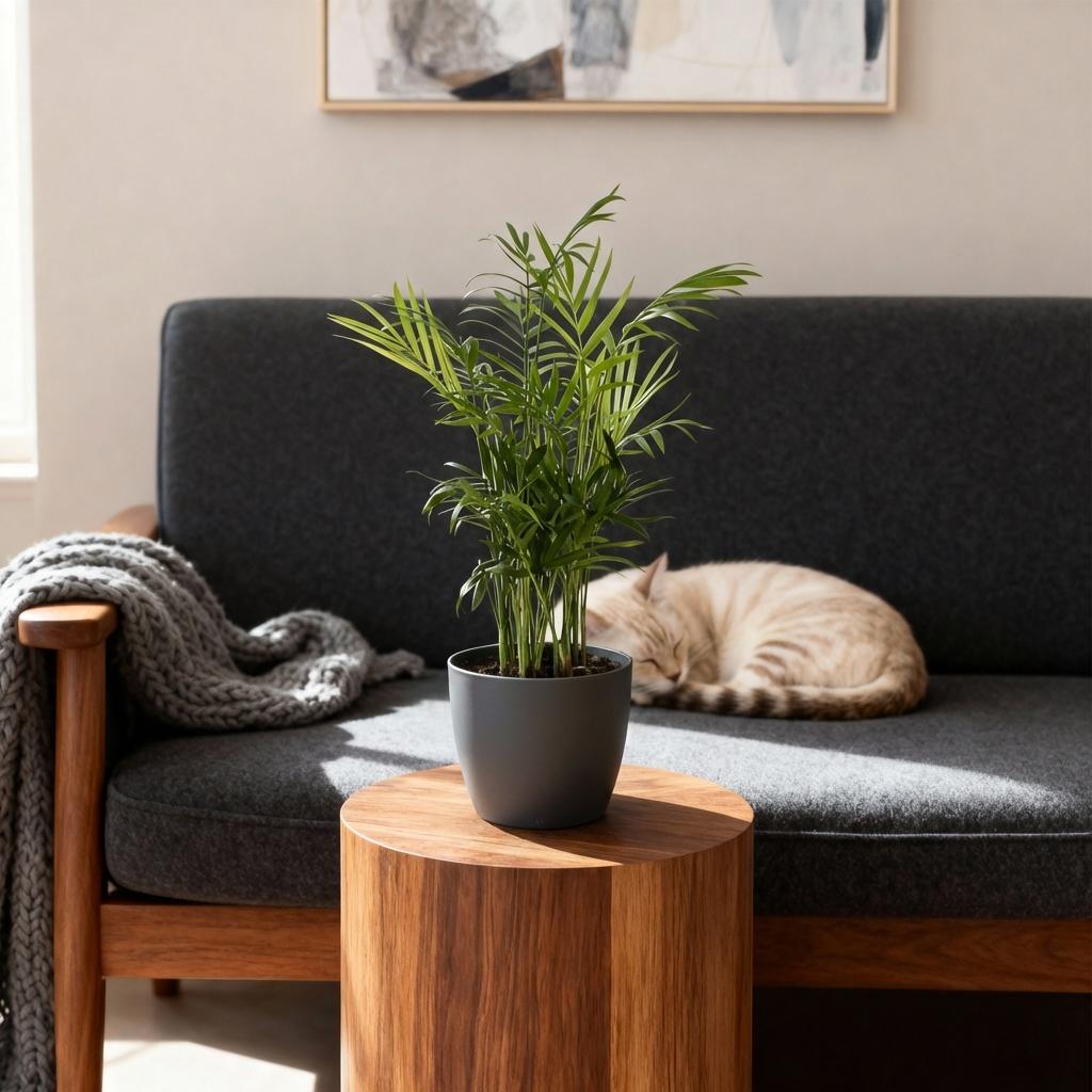 Goudpalm (Dypsis) in Potter-sierpot grijs – Ø12 cm, 15 cm hoog – foto 4