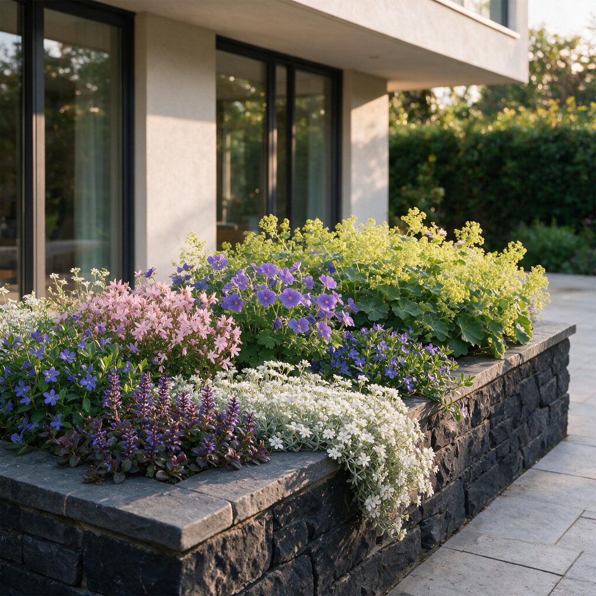 Borderpakket bodembedekend – 12 planten, Ø11 cm, 15–25 cm hoog