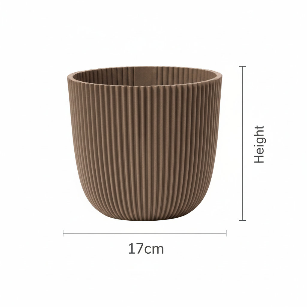 Capi Pot Nature Groove Made With Warm Taupe - D17cm