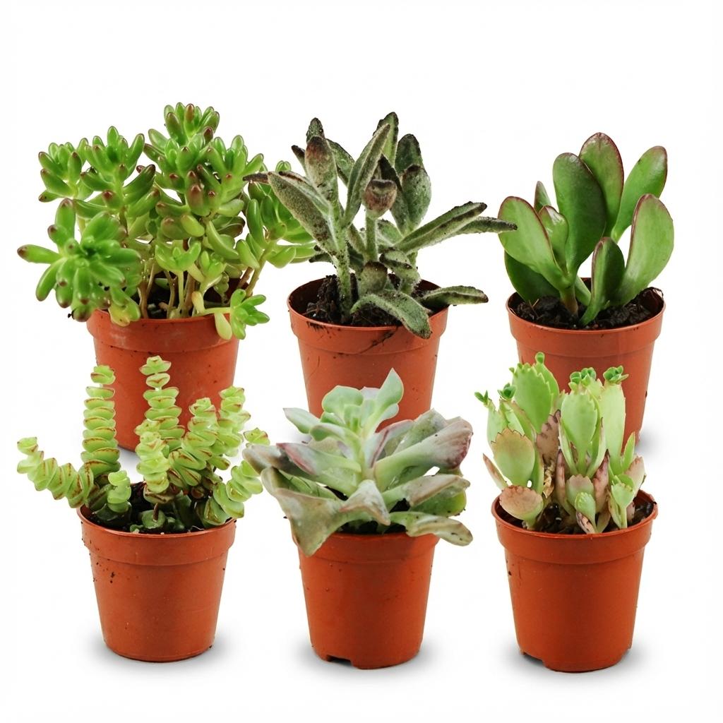 6× Vetplanten – Ø6 cm, 5–10 cm hoog