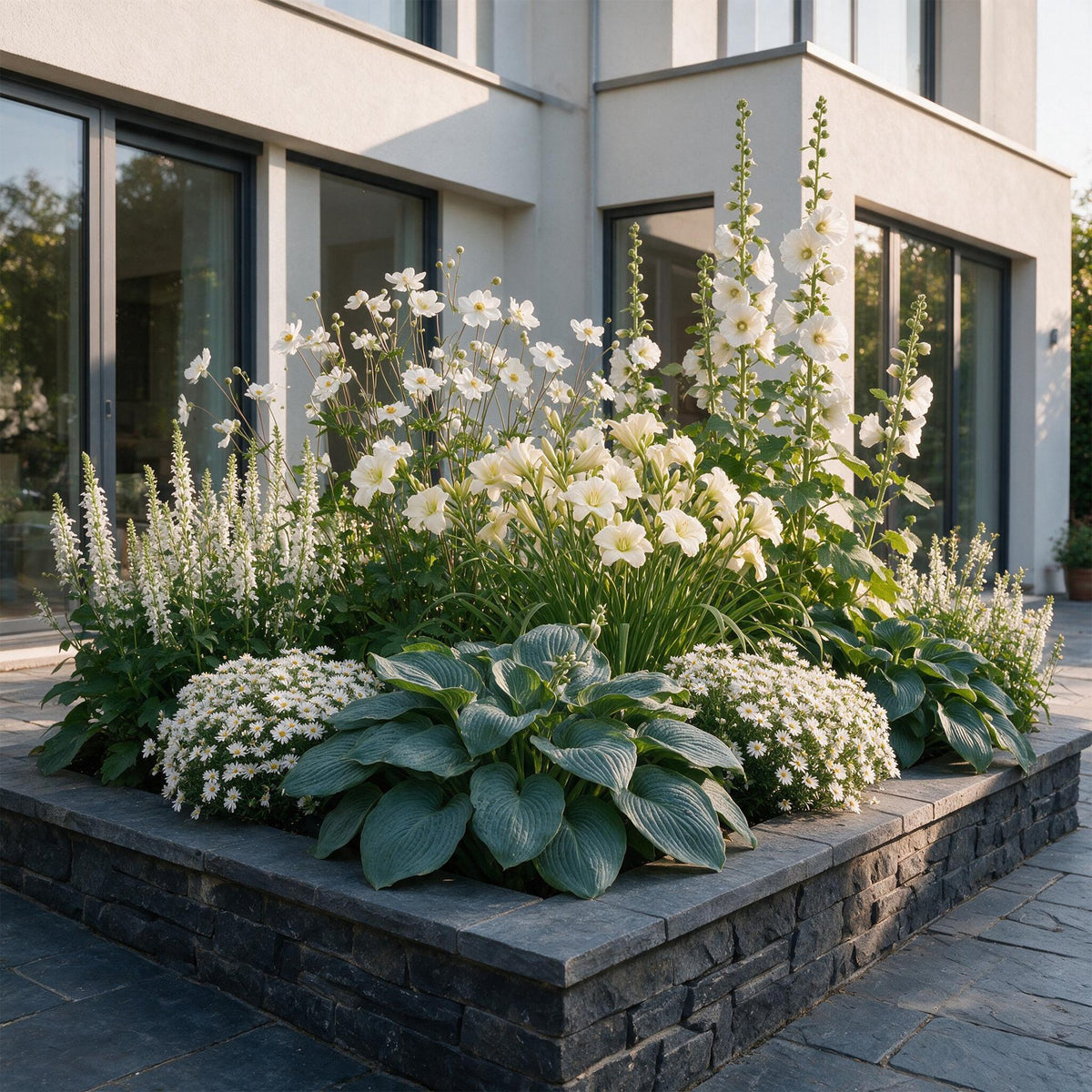 Borderpakket wit – 12 planten, Ø11 cm, 15–25 cm hoog