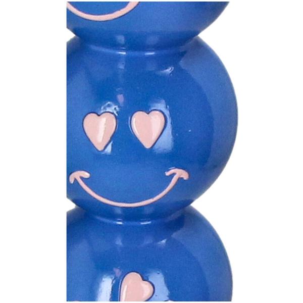 Kandelaar Smiley Blauw Ballen 9x9x36cm – Kaarsenhouder