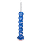 Kandelaar Smiley Blauw Ballen 9x9x36cm – Kaarsenhouder