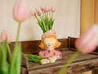 Vaas Meisje aardbei – Roze Aardewerk pot – 24 cm hoog