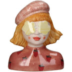 Vaas Meisje aardbei – Roze Aardewerk pot – 24 cm hoog