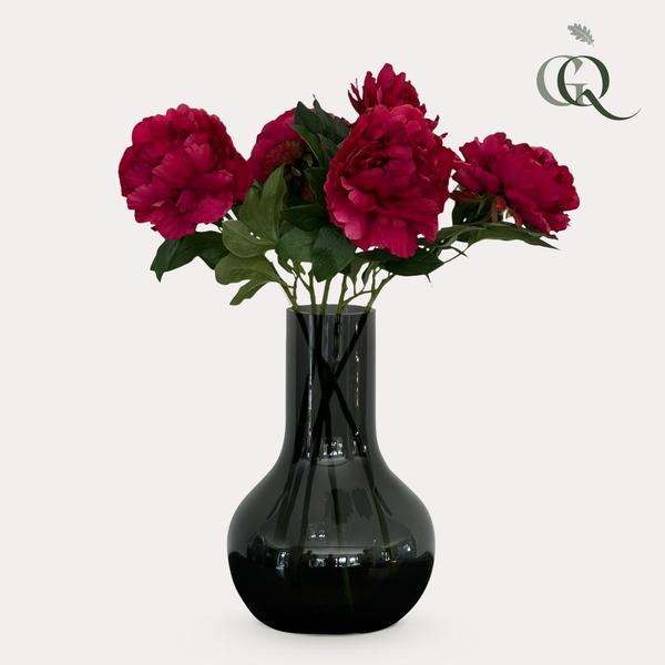 Kunstbloemen – donkerroze pioenrozen – x 5 – 65cm