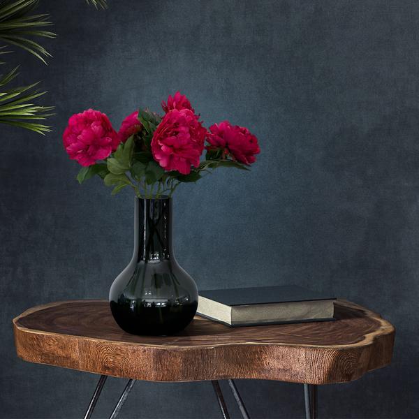 Kunstbloemen – donkerroze pioenrozen – x 5 – 65cm
