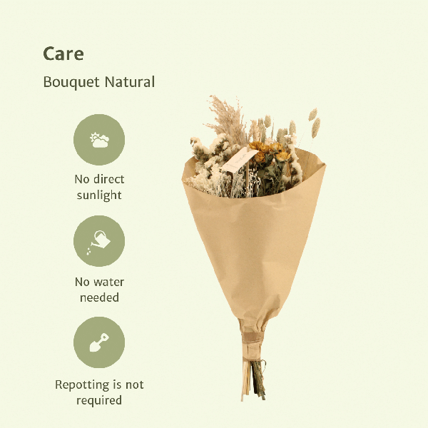 Droogbloemen Field Bouquet Natural – Ø20cm – ↕50cm