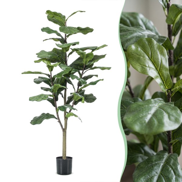 Kunstplant – Ficus Lyrata – Tabaksplant – 120 cm