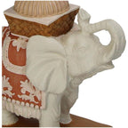 Kandelaar – Olifant roze/groen – Polyresin – 34,50 cm