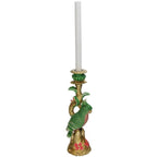 Kleurrijke Vogel Kandelaar van Polyresine – Groen