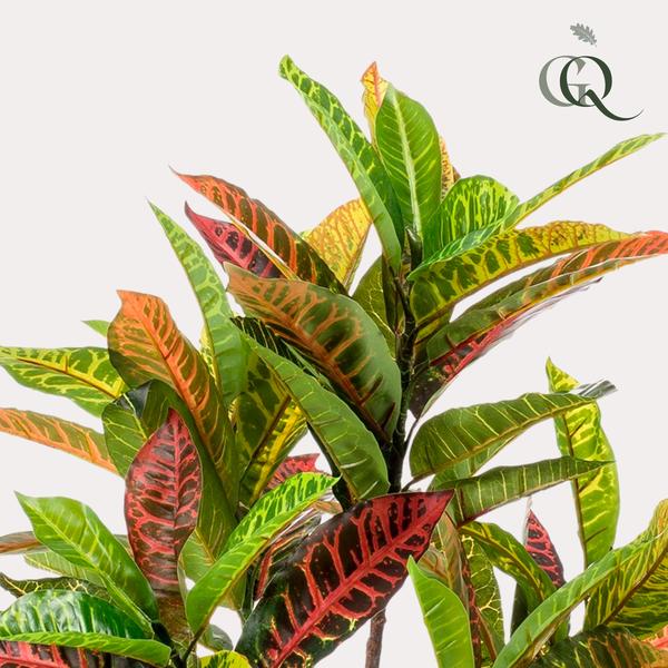 Codiaeum variegatum – Kroton – Groen – Kunstplant – Ø14cm – ↕120cm – 95 cm