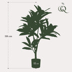 Codiaeum variegatum – Kroton – Groen – Kunstplant – Ø14cm – ↕120cm – 95 cm