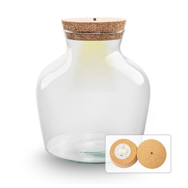 Terrarium fles met verlichting – Little Joe – Ø 20 cm ↑ 22 cm